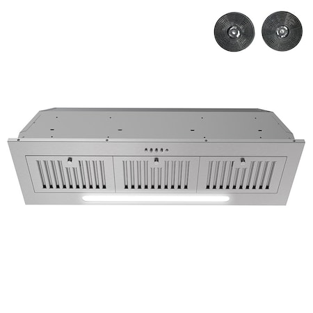Streamline 36 in. Melisurgo Convertible Insert 350 CFM Range Hood in Brushed Stainless Steel T-11359-1-CL